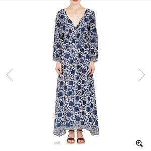 NATALIE MARTIN April Dress Blue White Silk M/L